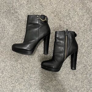 Reiss Leather Ankle Bootie Heels Size 6